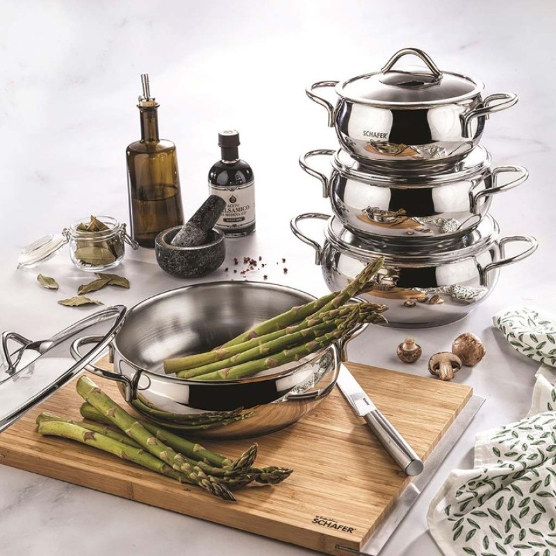 Elden Taksitle SCHAFER COOKHAUS 8 PARÇA ÇELİK TENCERE SETİ
