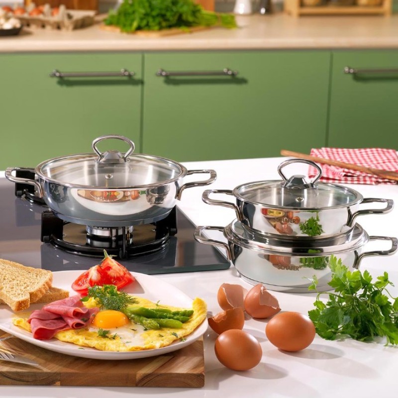 Elden Taksitle SCHAFER COOKHAUS 6 PARÇA ÇELİK SAHAN SETİ