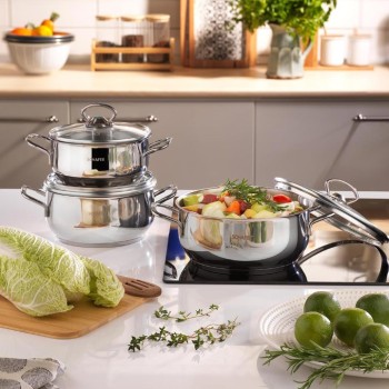 SCHAFER COOKHAUS 6 PARÇA ÇELİK TENCERE SETİ