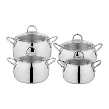 SCHAFER NEW TRENDY 8 PARÇA ÇELİK TENCERE SETİ