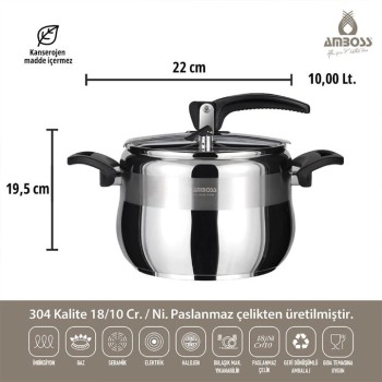 AMBOSS AMBER 10 L MANUEL DÜDÜKLÜ TENCERE 