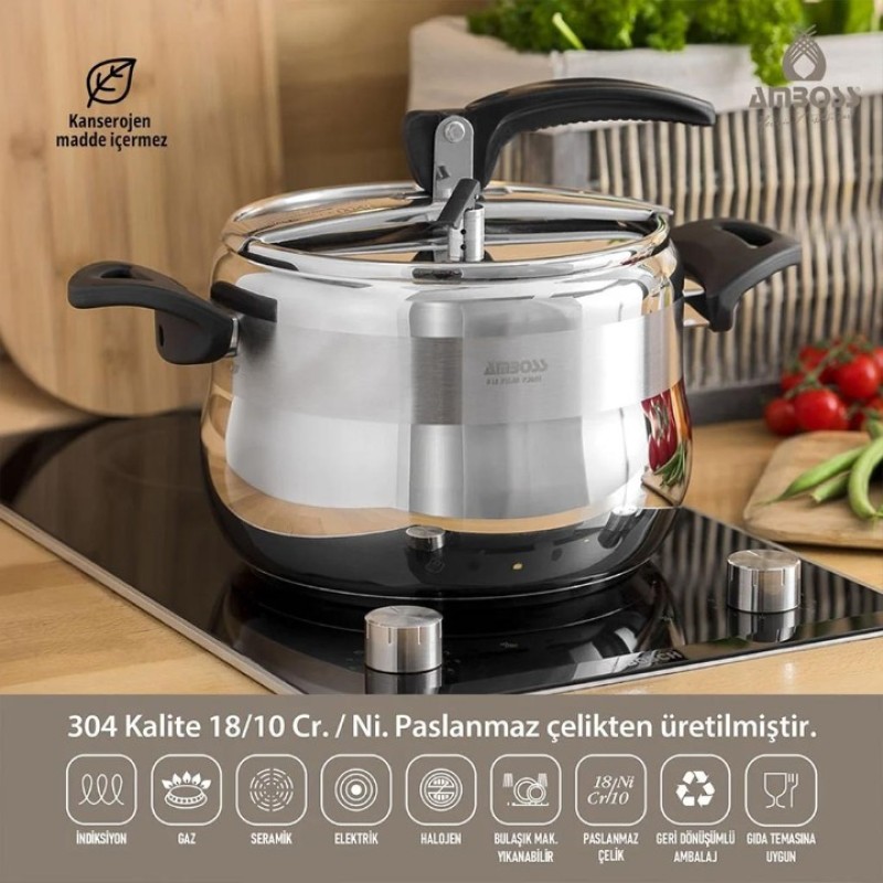 AMBOSS AMBER 10 L MANUEL DÜDÜKLÜ TENCERE 