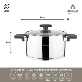 AMBOSS ENIO 18 PARÇA ÇELİK ÇEYİZ SETİ