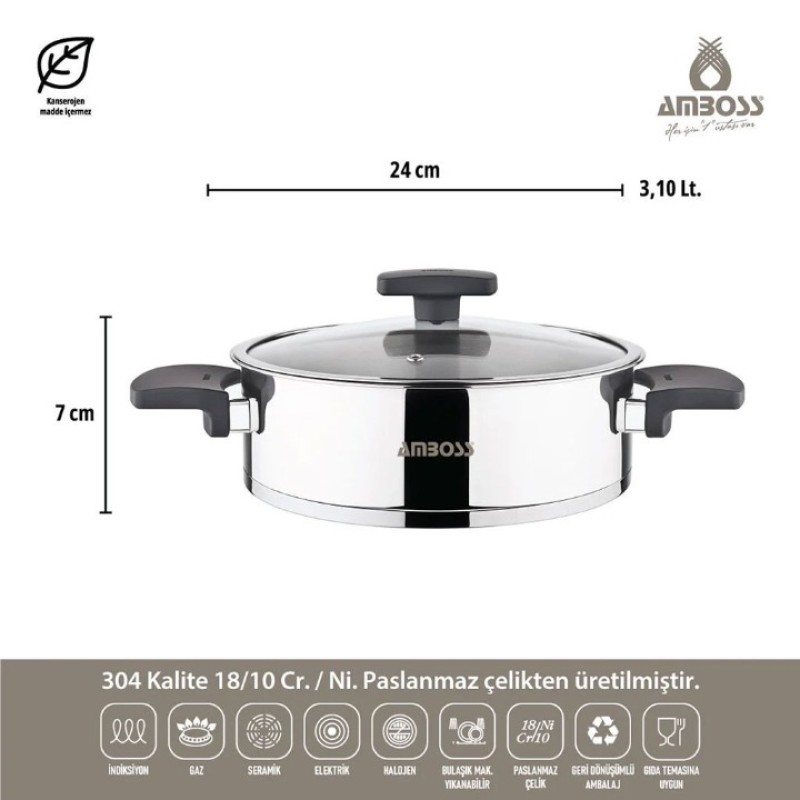 Elden Taksitle AMBOSS ENIO 18 PARÇA ÇELİK ÇEYİZ SETİ