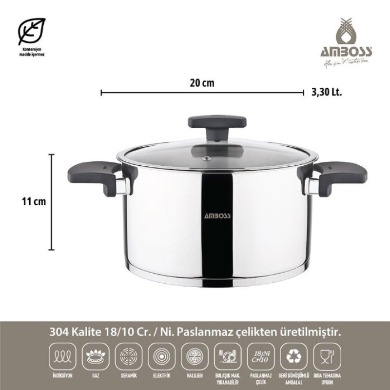 Elden Taksitle AMBOSS ENIO 18 PARÇA ÇELİK ÇEYİZ SETİ