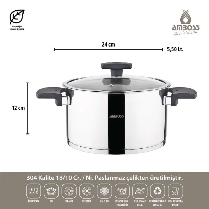 Elden Taksitle AMBOSS ENIO 18 PARÇA ÇELİK ÇEYİZ SETİ