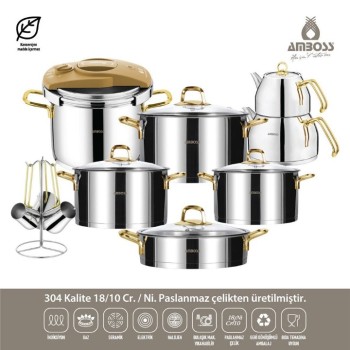 AMBOSS DIAMOND 18 PARÇA ÇELİK ÇEYİZ SETİ