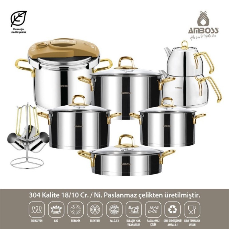 Elden Taksitle AMBOSS DIAMOND 18 PARÇA ÇELİK ÇEYİZ SETİ