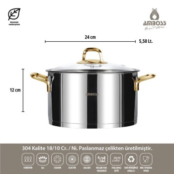 AMBOSS DIAMOND 18 PARÇA ÇELİK ÇEYİZ SETİ