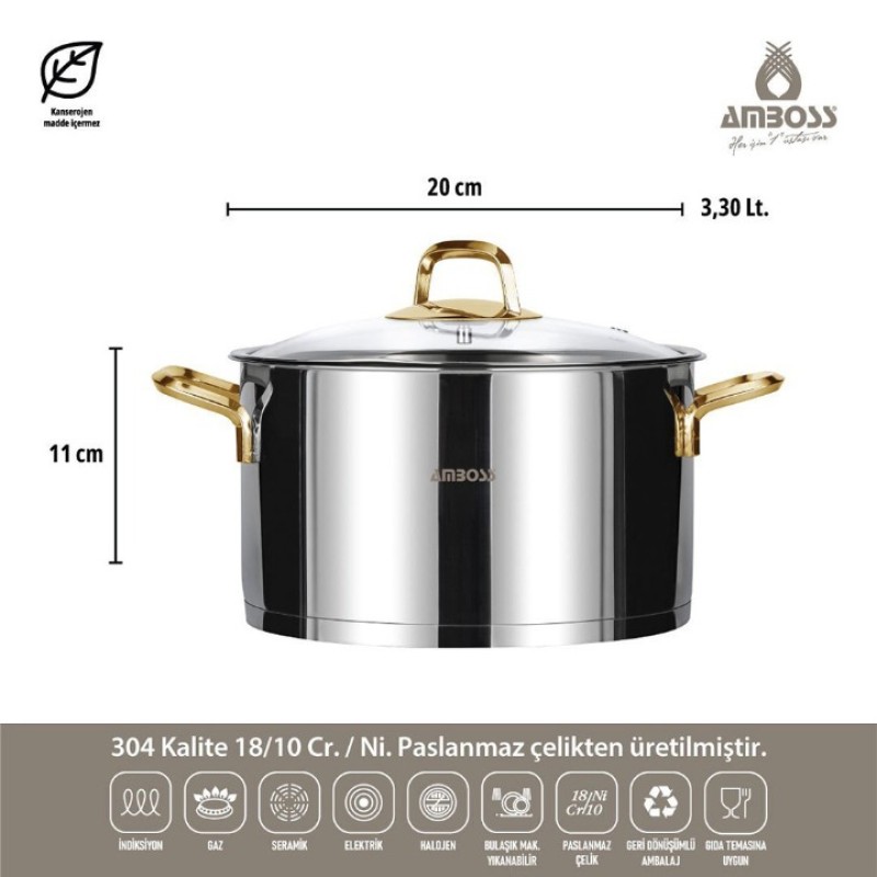 Elden Taksitle AMBOSS DIAMOND 18 PARÇA ÇELİK ÇEYİZ SETİ