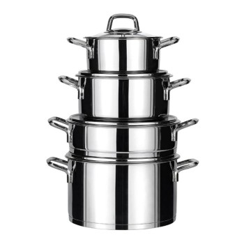 AMBOSS DIAMOND PLATİN 8 PARÇA ÇELİK TENCERE SETİ