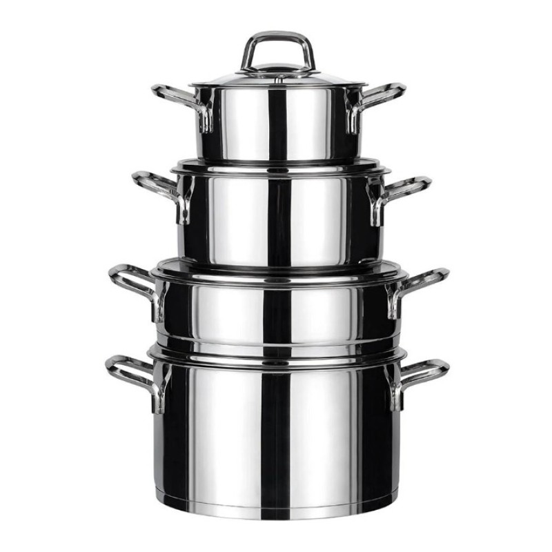 Elden Taksitle AMBOSS DIAMOND PLATİN 8 PARÇA ÇELİK TENCERE SETİ