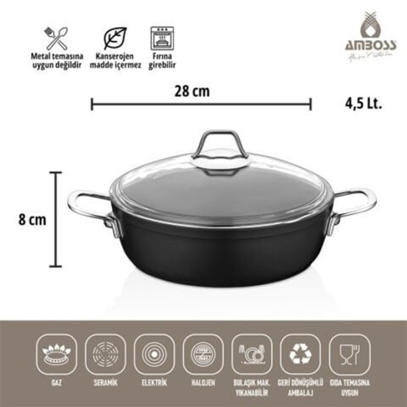 Elden Taksitle AMBOSS DARK BASIK TENCERE 28 CM