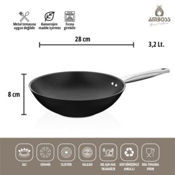 AMBOSS DARK WOK TAVA 28 CM