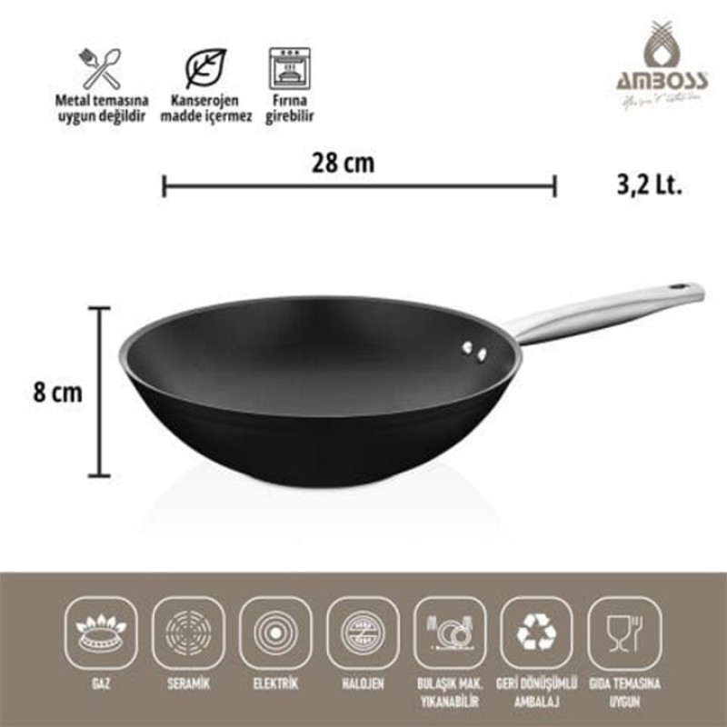 AMBOSS DARK WOK TAVA 28 CM