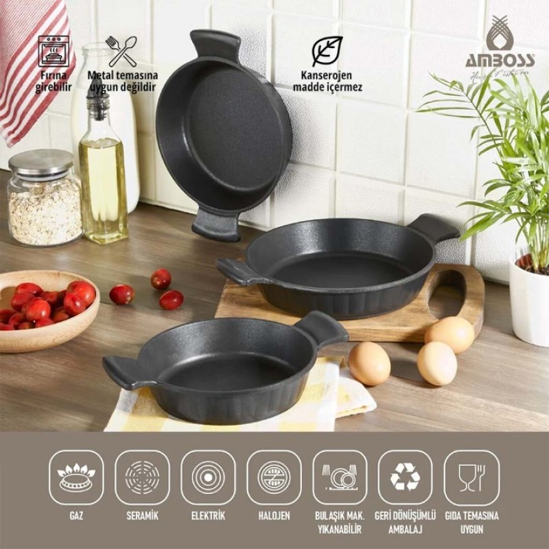 AMBOSS DAISY 3 PARÇA DÖKÜM OMLET SETİ