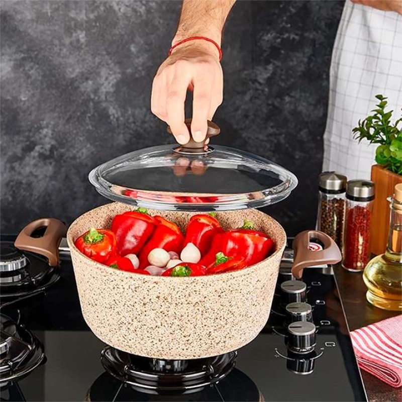 FALEZ CREAMY GRANITEC DERİN TENCERE 24 CM