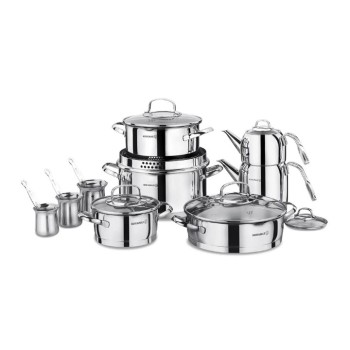 KORKMAZ STEAMA 15 PARÇA ÇELİK ÇEYİZ SETİ A1702