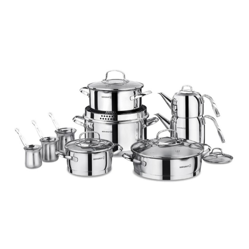 KORKMAZ STEAMA 15 PARÇA ÇELİK ÇEYİZ SETİ A1702