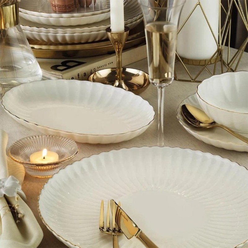 KÜTAHYA BONE LUZ FORM 52 PARÇA YEMEK TAKIMI 