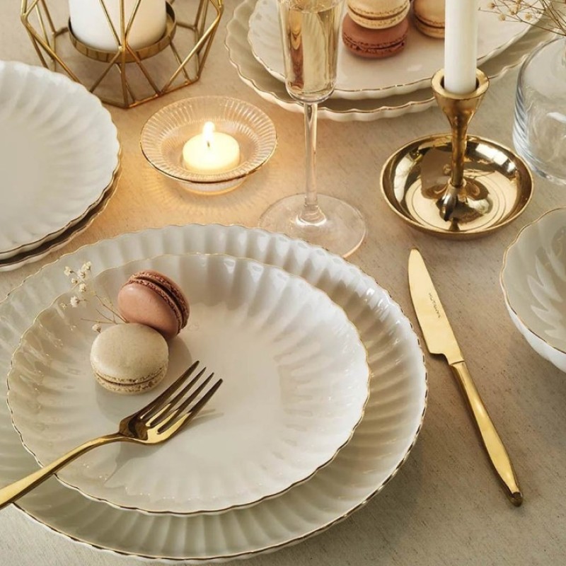 KÜTAHYA BONE LUZ FORM 52 PARÇA YEMEK TAKIMI 