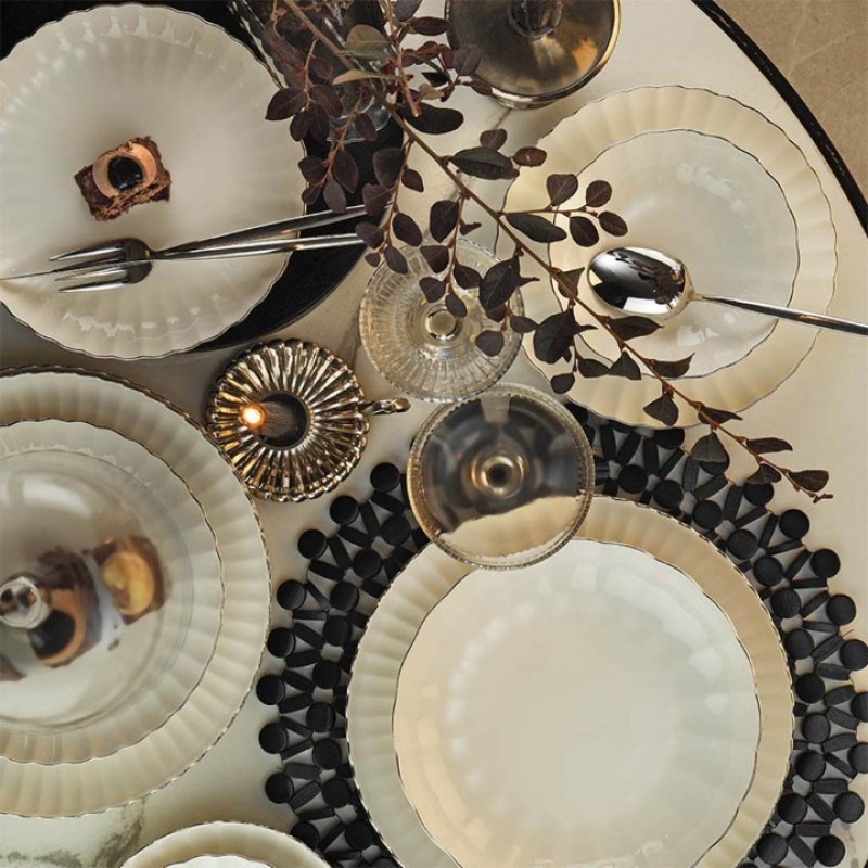 KÜTAHYA BONE LUZ FORM 52 PARÇA YEMEK TAKIMI BNLZF52YT220