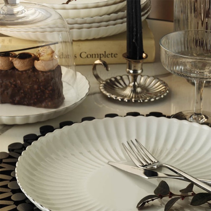 KÜTAHYA BONE LUZ FORM 52 PARÇA YEMEK TAKIMI BNLZF52YT220