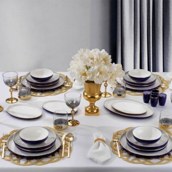 SCHAFER ADEL NAVY BLUE 56 PARÇA YEMEK TAKIMI