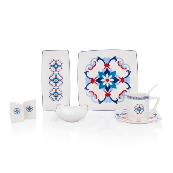 SCHAFER DAY 32 PARÇA KAHVALTI TAKIMI MAVİ01