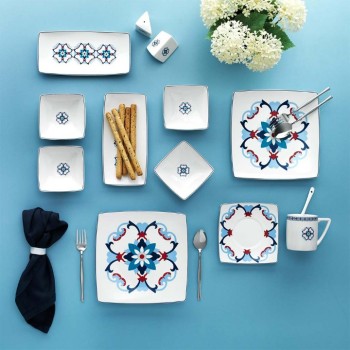 SCHAFER DAY 32 PARÇA KAHVALTI TAKIMI MAVİ01