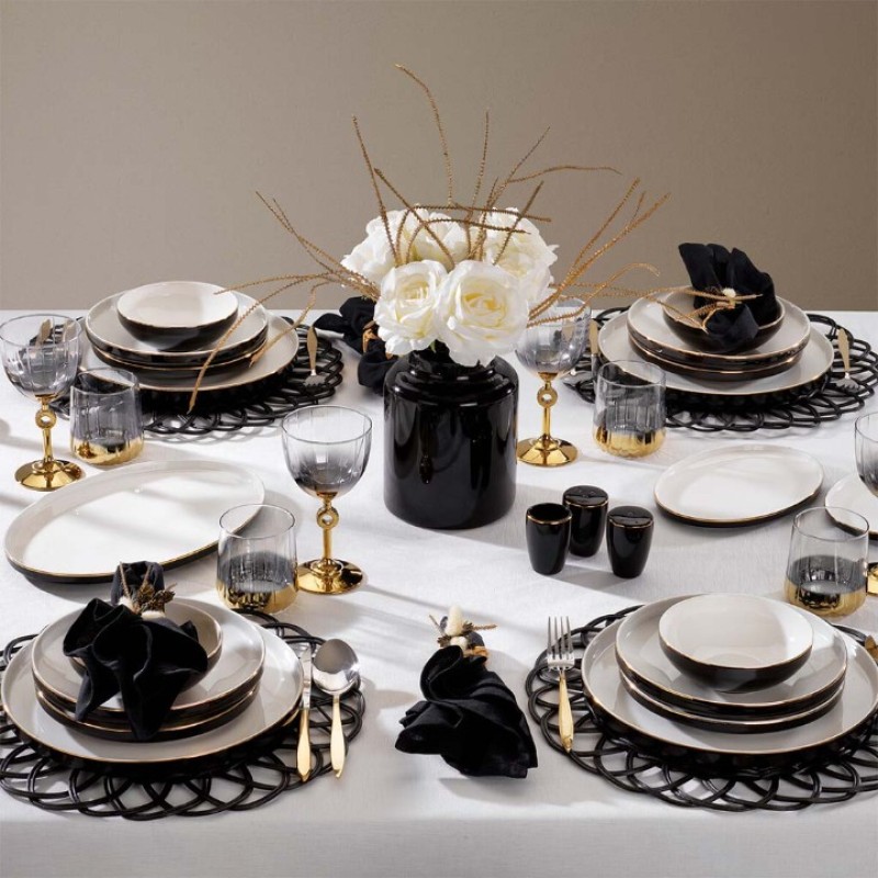 SCHAFER ADEL BLACK 56 PARÇA YEMEK TAKIMI