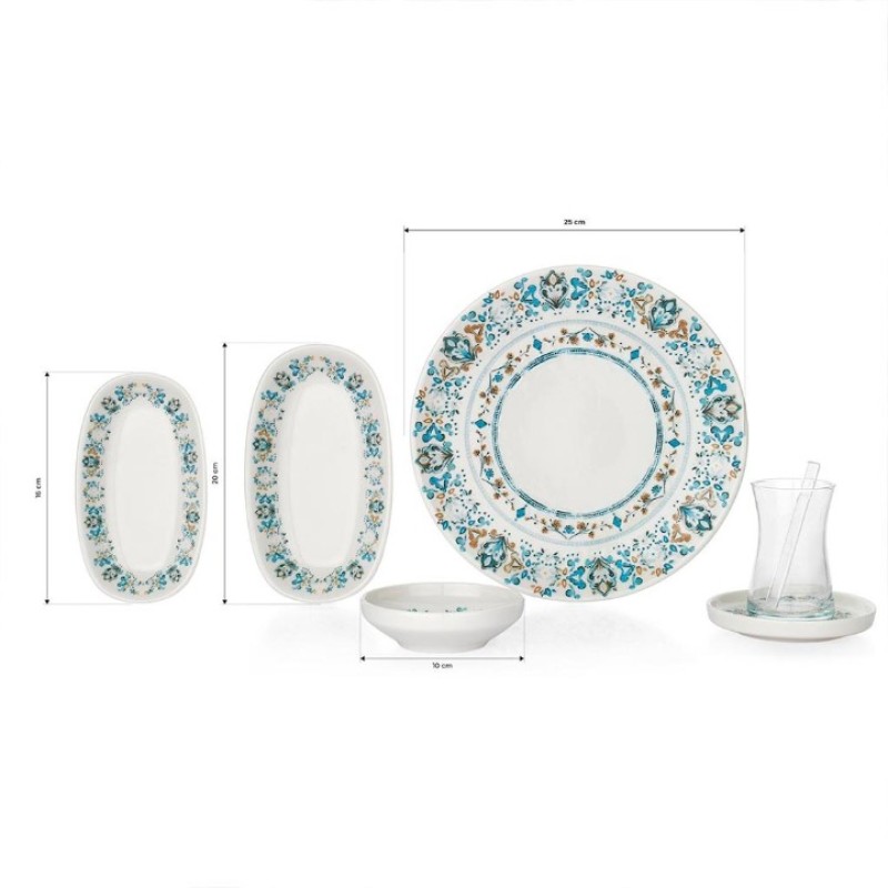 Elden Taksitle SCHAFER EMELY KAHVALTI TAKIMI 32 PARÇA MAVİ