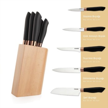 SCHAFER KEEN 6 PARÇA STANDLI BIÇAK SETİ
