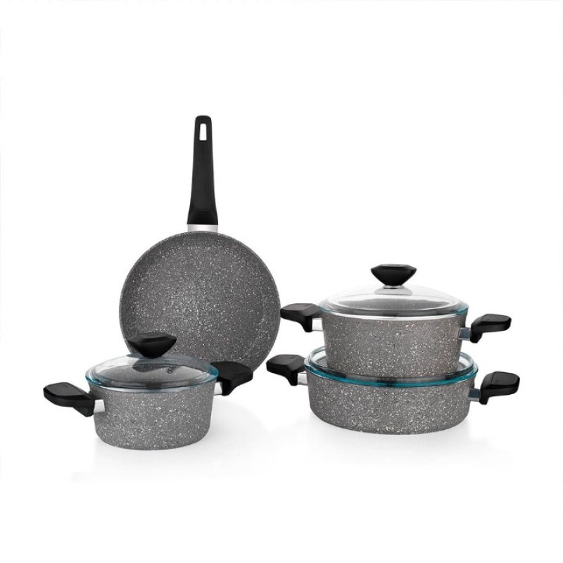 Elden Taksitle SCHAFER ETNA YANMAZ YAPIŞMAZ TENCERE SETİ 7 PARÇA - GRİ