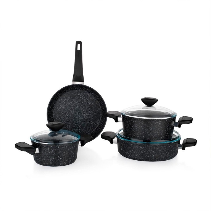 Elden Taksitle SCHAFER ETNA YANMAZ YAPIŞMAZ TENCERE SETİ 7 PARÇA - SİYAH