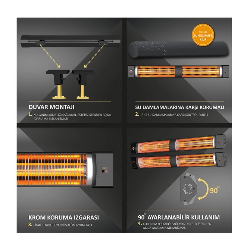 Elden Taksitle MIRKRAFT SQUARE ELEKTRİKLİ ISITICI