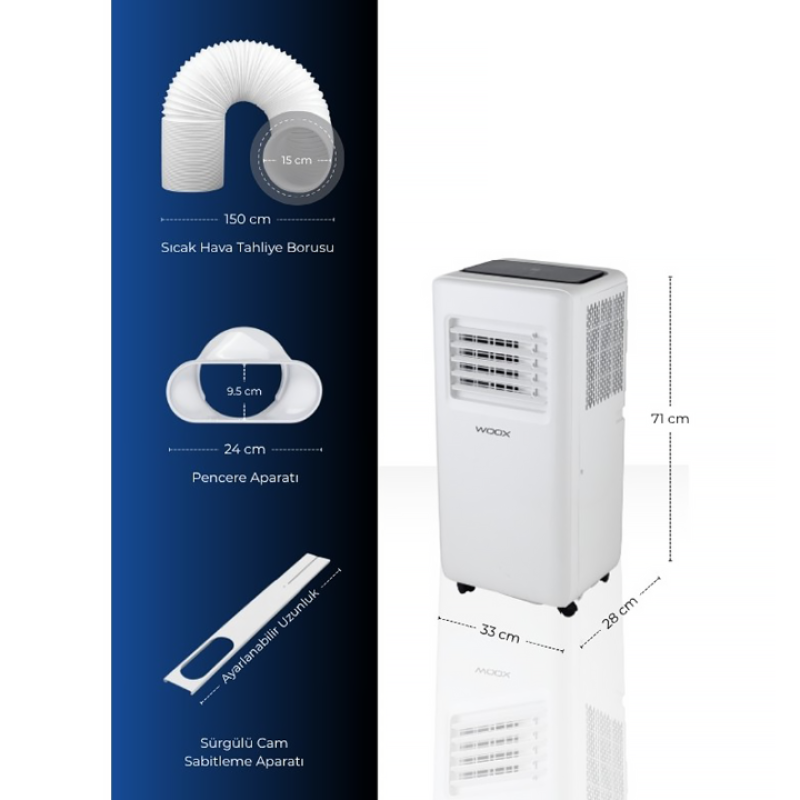 WOOX 9000 BTU MOBİL KLİMA FDPH 26-2029 ZR5