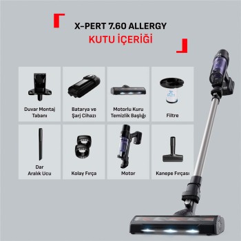TEFAL X-PERT 7.60 ALLERGY ŞARJLI DİK SÜPÜRGE TY6A35TR