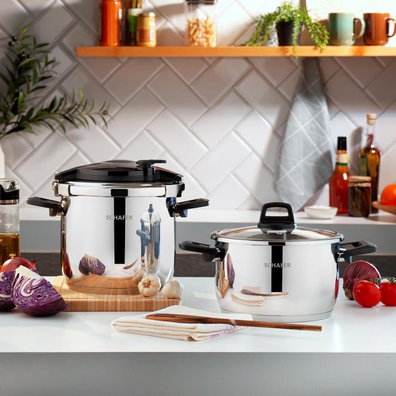 SCHAFER OPTIMA DÜDÜKLÜ TENCERE SETİ 4+6 L