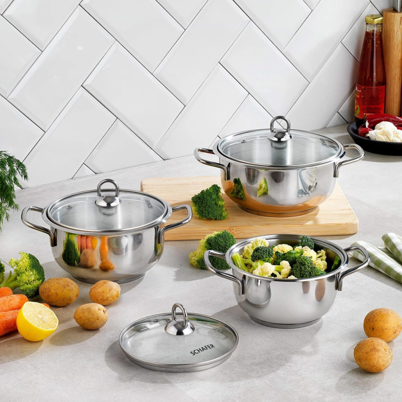 SCHAFER GUSTAVA 6 PARÇA KAPAKLI GÜVEÇ SETİ