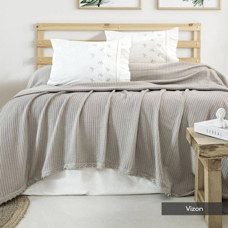 ZEBRA CASA NANCY ÇİFT KİŞİLİK NAKIŞLI PİKE TAKIMI