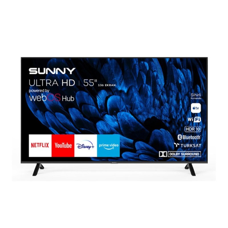 Elden Taksitle SUNNY 55'' 140 EKRAN FRAMELESS UHD 4K SMART TELEVİZYON 55QMN252 0276
