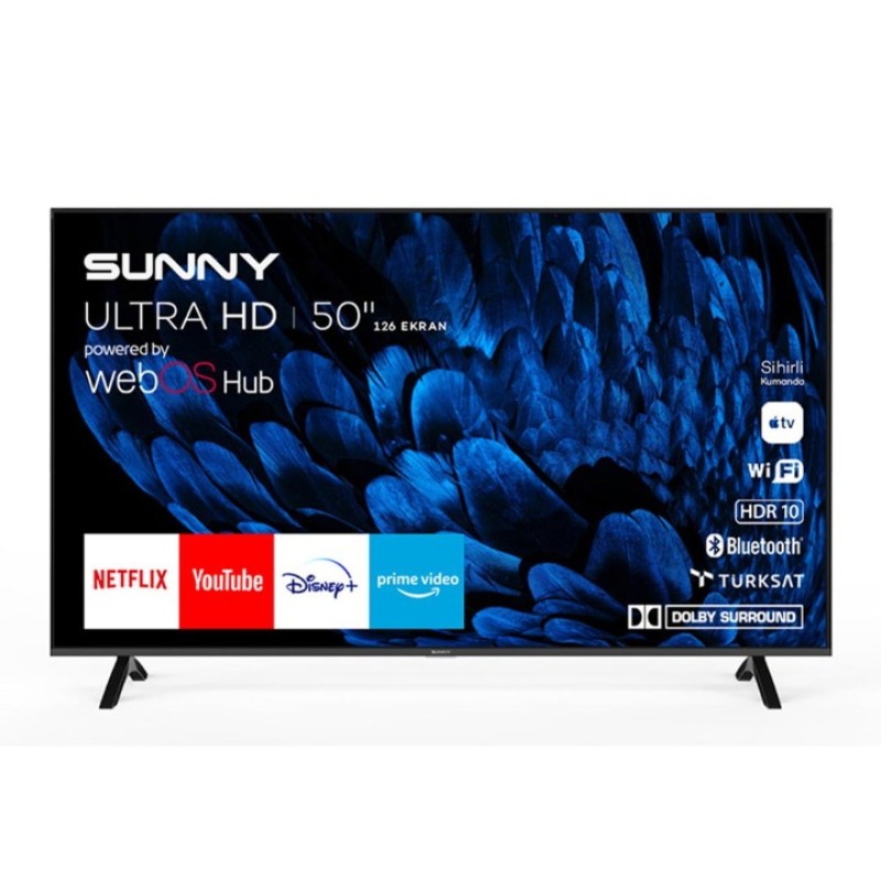 Elden Taksitle SUNNY 50" 126 EKRAN 4K ULTRA HD WEBOS SMART QLED TELEVİZYON SN50QMN252