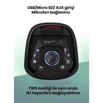 GOLDMASTER TAŞINABİLİR X90 SES BOX HOPARLÖR LED IŞIKLI 