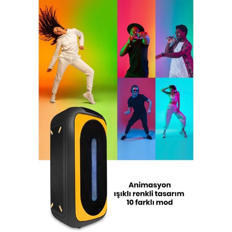 Elden Taksitle GOLDMASTER TAŞINABİLİR X90 SES BOX HOPARLÖR LED IŞIKLI