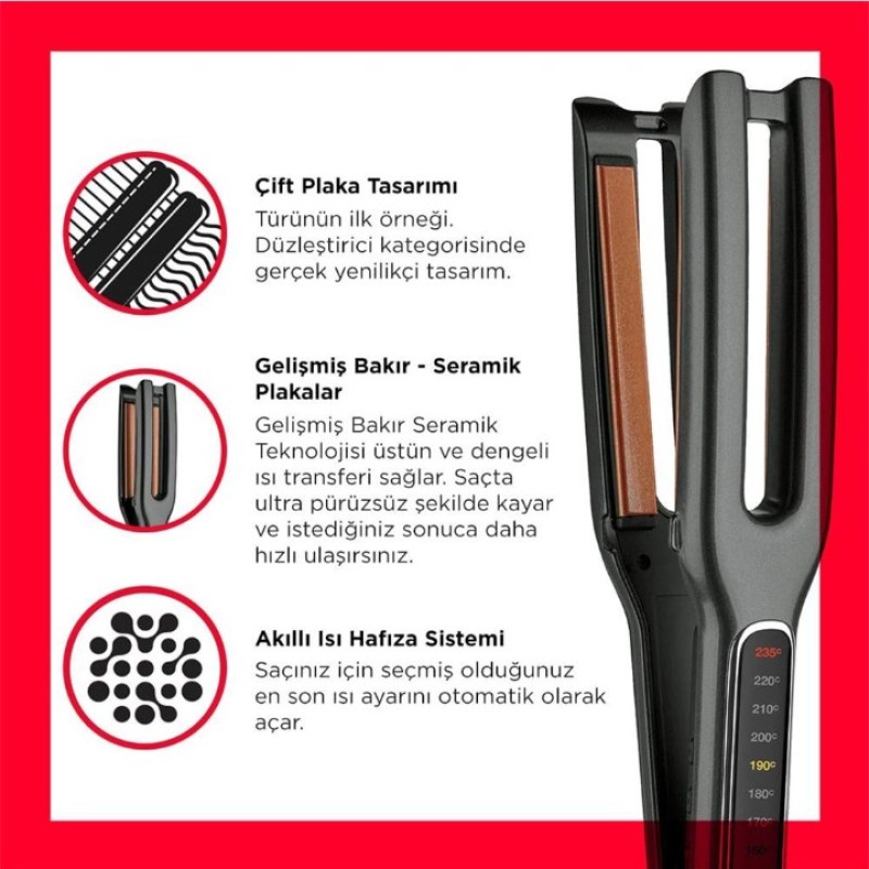 REVLON ÇİFT PLAKALI SAÇ DÜZLEŞTİRİCİ RVST2204