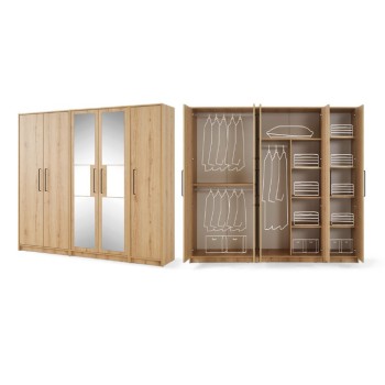 SCARLET 5 KAPAKLI AYNALI DOLAP