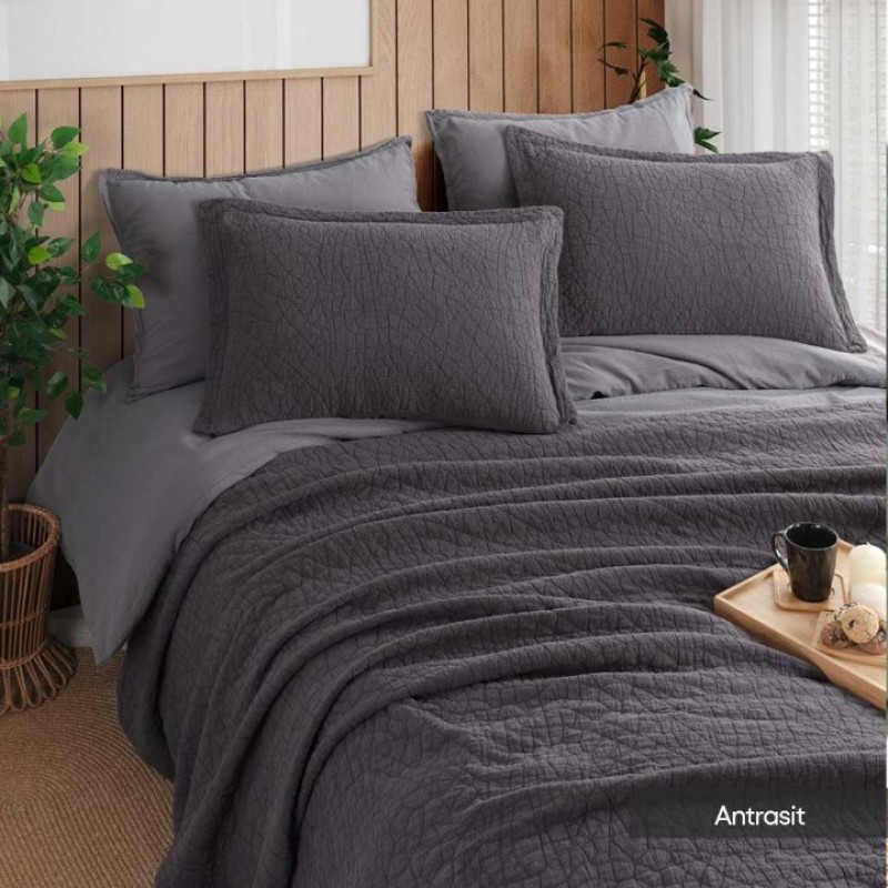 Elden Taksitle İYİ GECELER İSTANBUL ZEN STONE TEK KİŞİLİK YATAK ÖRTÜSÜ