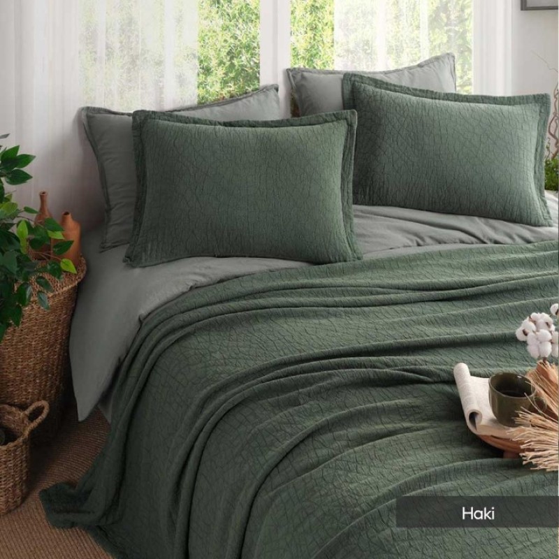 Elden Taksitle İYİ GECELER İSTANBUL ZEN STONE ÇİFT KİŞİLİK YATAK ÖRTÜSÜ