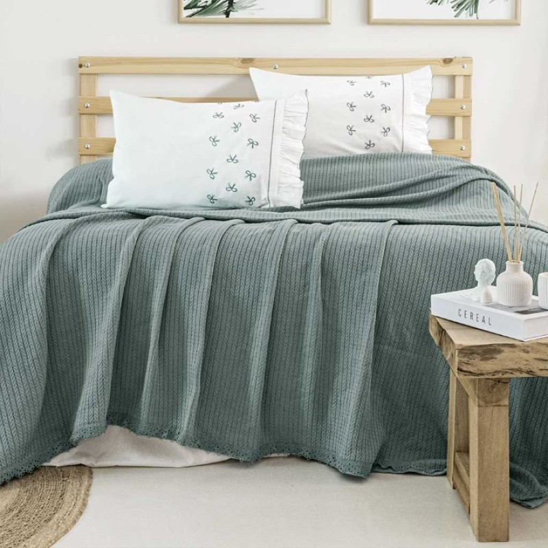 Elden Taksitle ZEBRA CASA NANCY ÇİFT KİŞİLİK NAKIŞLI PİKE TAKIMI